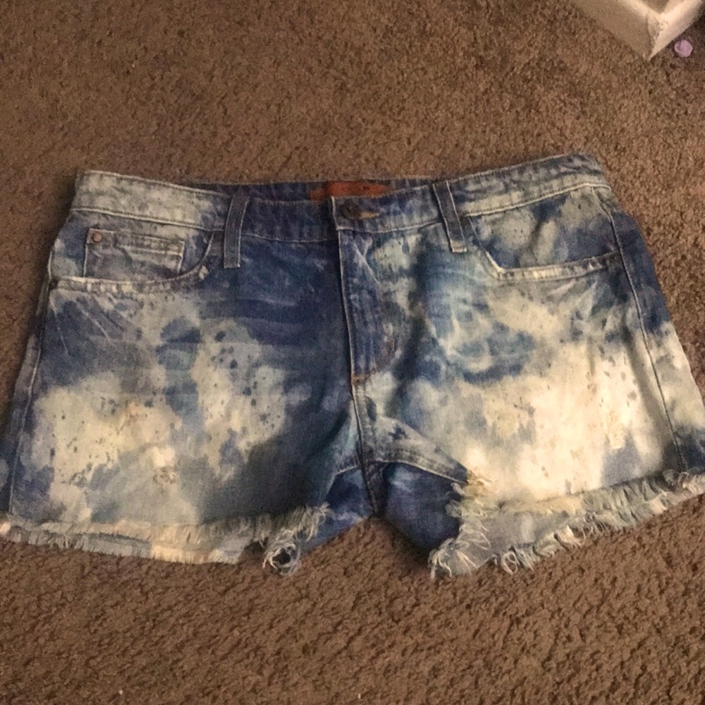 Womens Denim White Tiedye Shorts